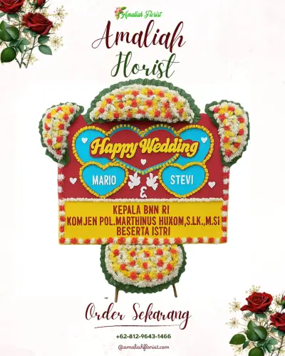 Karangan Papan Bunga Pernikahan di Abian Tuwung